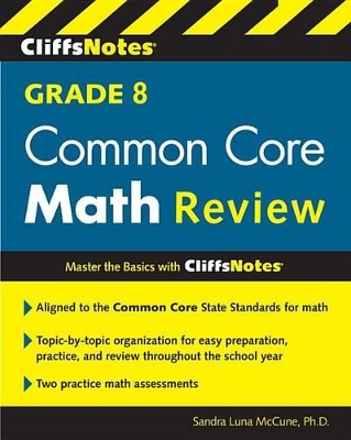 CliffsNotes Grade 8 Common Core Math Review book