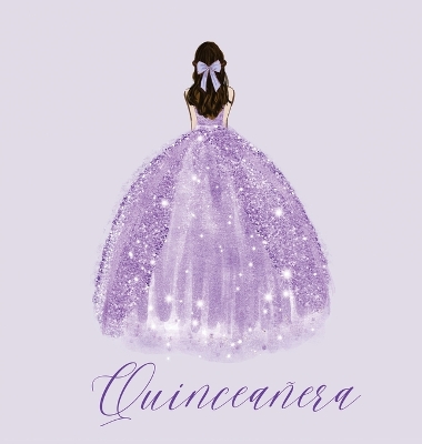 Quinceanera Guest Book with purple dress (hardback) book