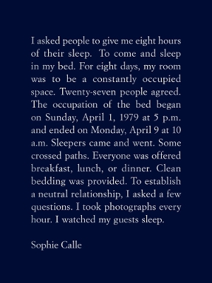 Sophie Calle: The Sleepers book