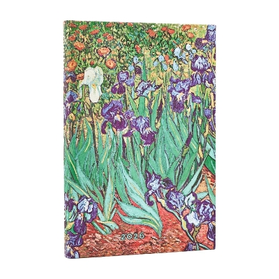 2026 Van Gogh's Irises Mini 12-month Horizontal Hardcover Flexi Dayplanner 2026 (Elastic Band Closure) book