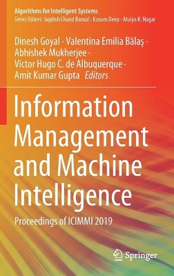Information Management and Machine Intelligence: Proceedings of ICIMMI 2019 book