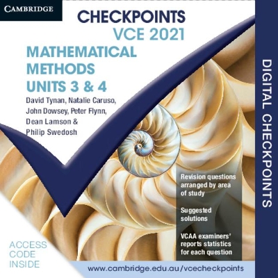 Cambridge Checkpoints VCE Mathematical Methods Units 3&4 2021 Digital Card book
