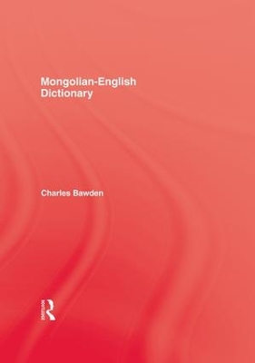 Mongolian English Dictionary by Bawden