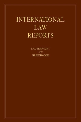 International Law Reports by Elihu Lauterpacht