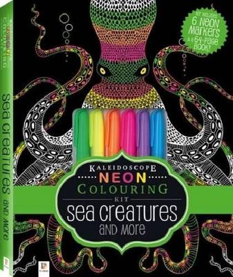 Kaleidoscope Neon Colouring Kit Sea Creatures book