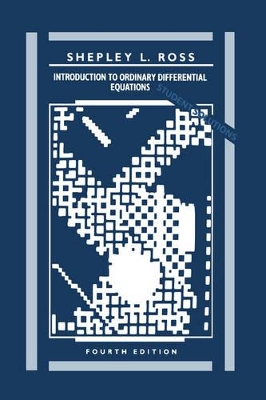 Student Solutions Manual to accompany Introduction to Ordinary Differential Equations, 4e book