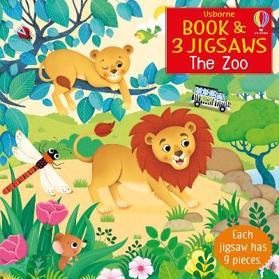 Usborne Book and 3 Jigsaws: The Zoo book