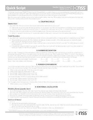 Number Sense Screener (NSS) K-1, Research Edition book