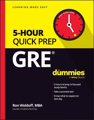 GRE 5-Hour Quick Prep For Dummies book
