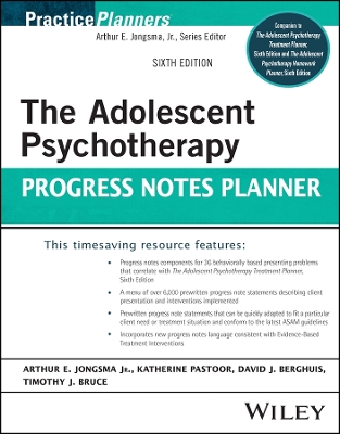 The Adolescent Psychotherapy Progress Notes Planner book