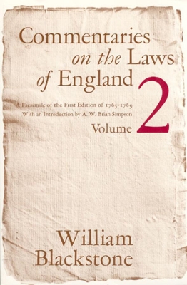 Commentaries on the Laws of England by William Blackstone