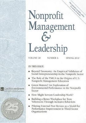 Nonprofit Management & Leadership, Volume 20, Number 3 book