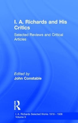 I.A. Richards and His Critics book