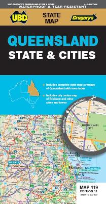 Queensland State & Cities Map 419 11th ed (waterproof) book