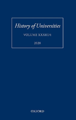 History of Universities: Volume XXXIII/1 book