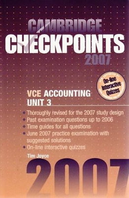 Cambridge Checkpoints VCE Accounting Unit 3 2007 book