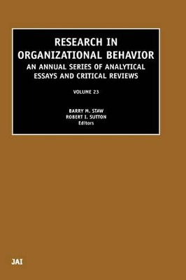 Research in Organizational Behavior by Barry Staw