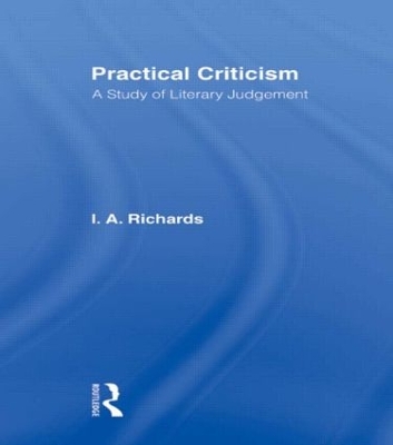 Practical Criticism by I. A. Richards