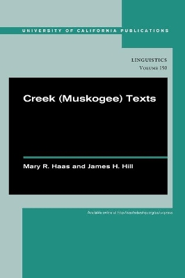 Creek (Muskogee) Texts book