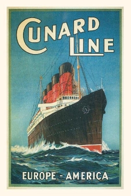 Vintage Journal Europe-America Cunard Line Travel Poster by Found Image Press