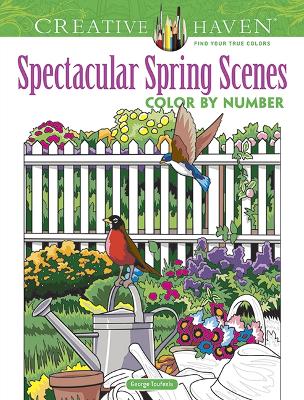 Creative Haven Spectacular Spring Scenes Color by Number book