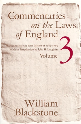 Commentaries on the Laws of England by William Blackstone