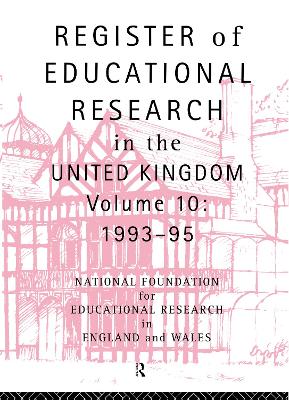 Register of Educational Research in the United Kingdom by National Foundation For Educational Research