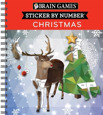 Brain Games - Sticker by Number: Christmas (28 Images to Sticker - Reindeer Cover): Volume 1 book