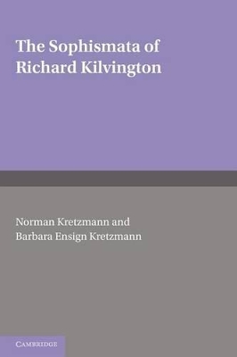 Sophismata of Richard Kilvington book