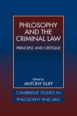 Philosophy and the Criminal Law book