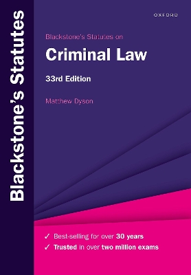 Blackstone's Statutes on Criminal Law book