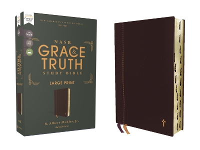 NASB, The Grace and Truth Study Bible (Trustworthy and Practical Insights), Large Print, Leathersoft, Maroon, Red Letter, 1995 Text, Thumb Indexed, Comfort Print book