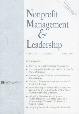 Nonprofit Management & Leadership, Number 3 book