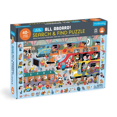 All Aboard! Train Station 64 Piece Search & Find Puzzle book