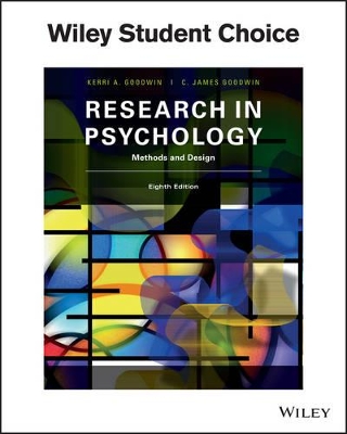 Research in Psychology Methods and Design book