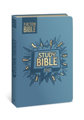 The Action Bible Study Bible ESV, Leathersoft, Blue, Full Color by David C Cook