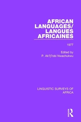 African Languages/Langues Africaines by P. Akụjụobi Nwachukwu