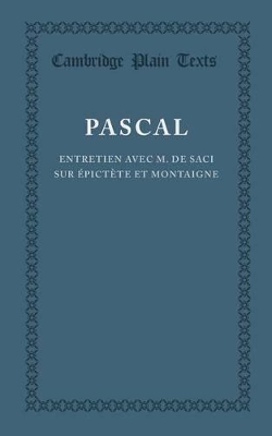 Entretien avec M. de Saci sur Épictète et Montaigne book