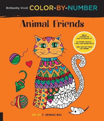 Brilliantly Vivid Color-by-Number: Animal Friends book