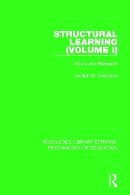 Structural Learning (Volume 1): Theory and Research book