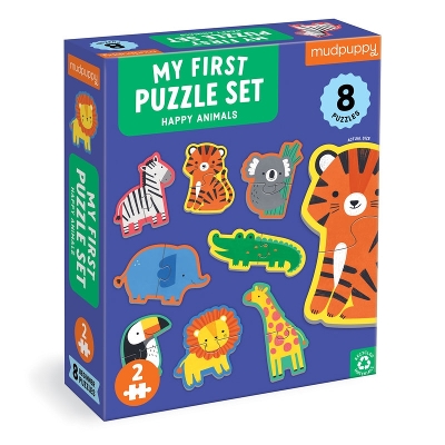 Happy Animals 2 Piece My First Puzzles book