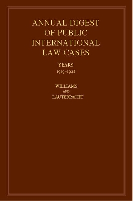 International Law Reports by John Fischer Williams