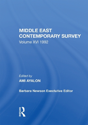 Middle East Contemporary Survey, Volume Xvi, 1992 book