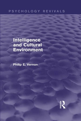 Intelligence and Cultural Environment book