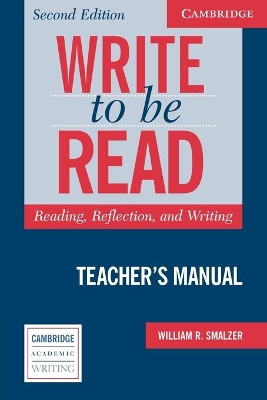 Write to be Read Teacher's Manual book