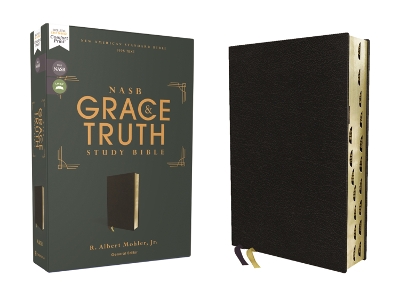 NASB, The Grace and Truth Study Bible (Trustworthy and Practical Insights), Bonded Leather, Black, Red Letter, 1995 Text, Thumb Indexed, Comfort Print book
