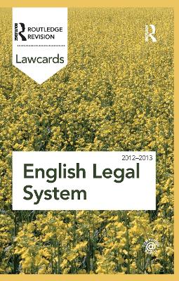 English Legal System Lawcards 2012-2013 by Routledge