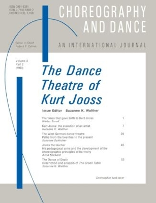 The Dance Theatre of Kurt Jooss book