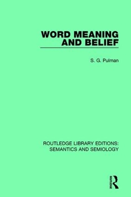 Word Meaning and Belief book
