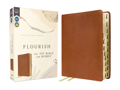 Flourish: The NIV Bible for Women, Leathersoft, Brown, Thumb Indexed, Comfort Print book